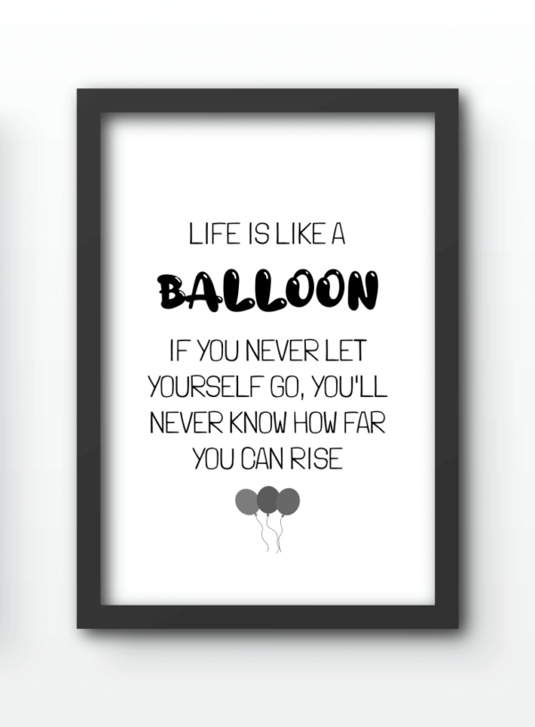 Funny Wall Art Prints - Life is Like a Balloon